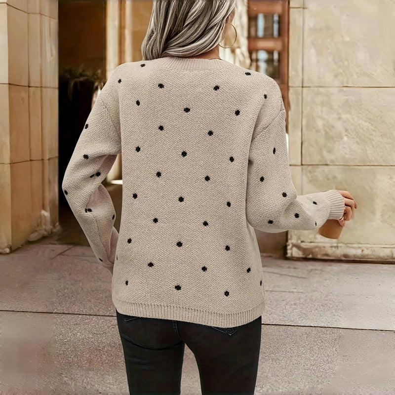 Lilla | Maglione a Maglia a Pois