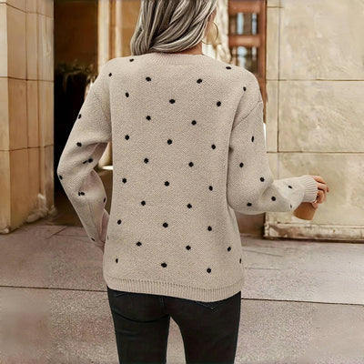 Lilla | Maglione a Maglia a Pois