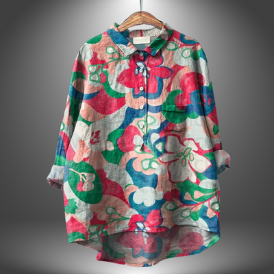 Virginia | Camicia Floreale Artigianale da Donna