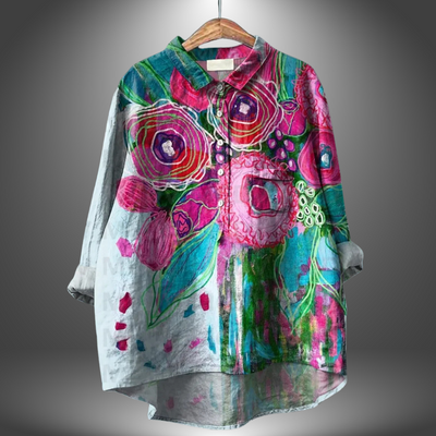 Virginia | Camicia Floreale Artigianale da Donna