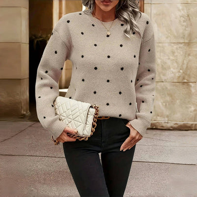 Lilla | Maglione a Maglia a Pois