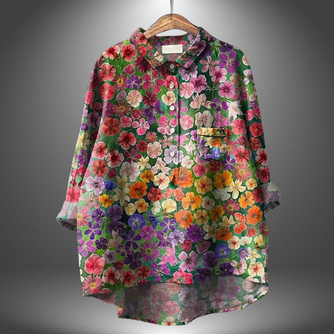 Virginia | Camicia Floreale Artigianale da Donna