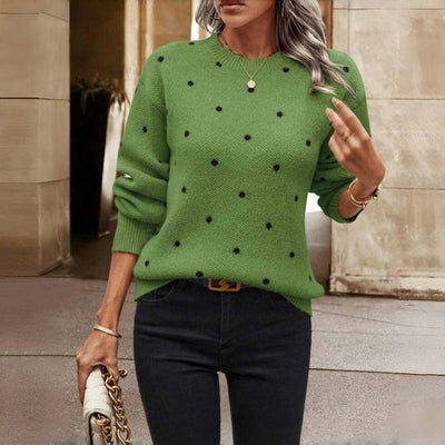 Lilla | Maglione a Maglia a Pois