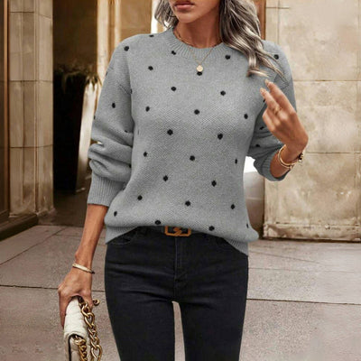 Lilla | Maglione a Maglia a Pois