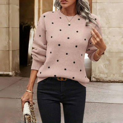 Lilla | Maglione a Maglia a Pois