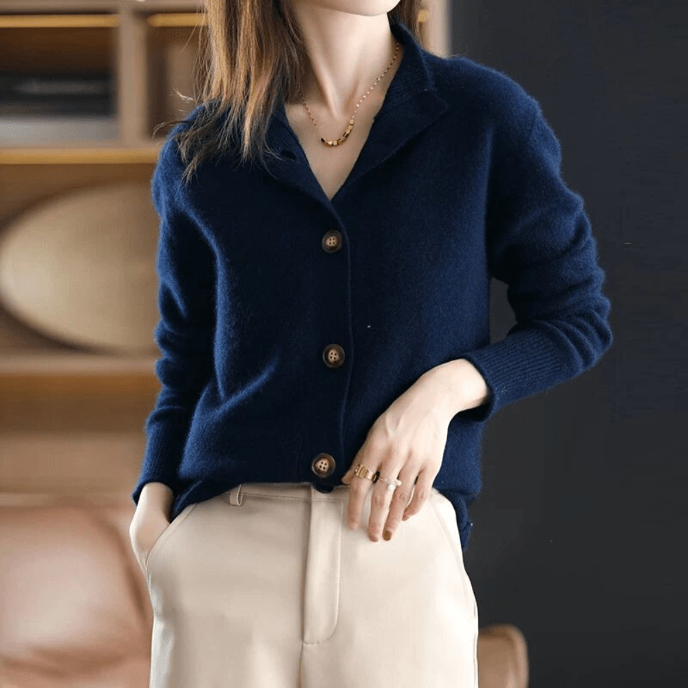 Annie™ | Gilet in Cashmere Lavorato a Maglia 